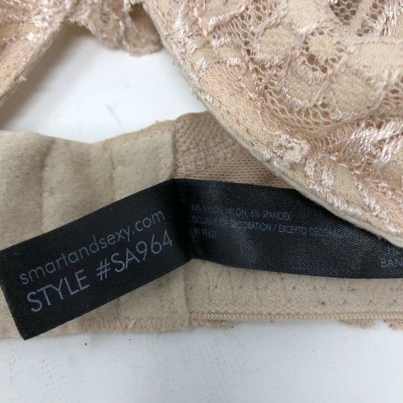SMART & SEXY Beige Lace Unlined Bra Size 42DD - Picture 8 of 11